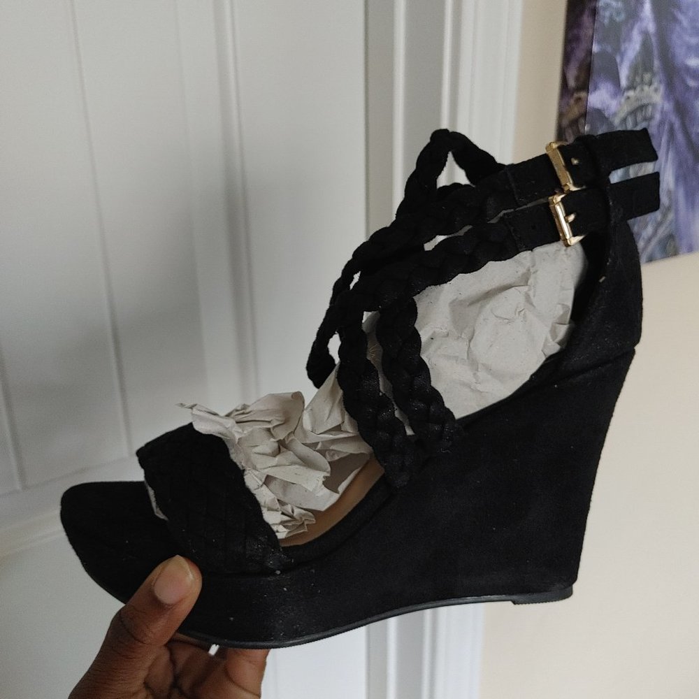 Black Wedge Heels